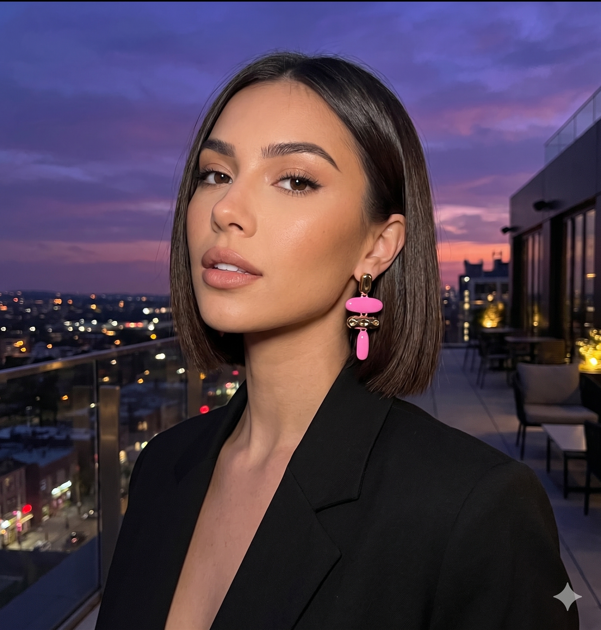 Bubblegum Pink Baroque Resin Drop Earrings