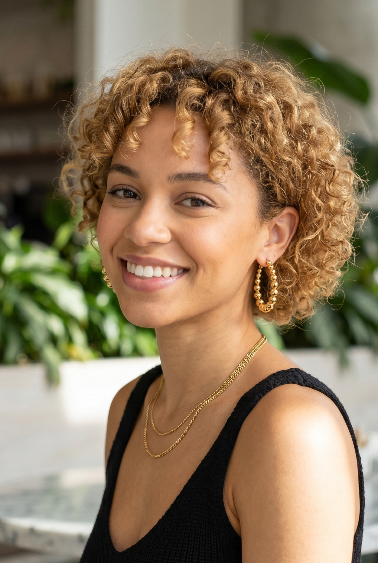 Gold Ball Drop Earrings
