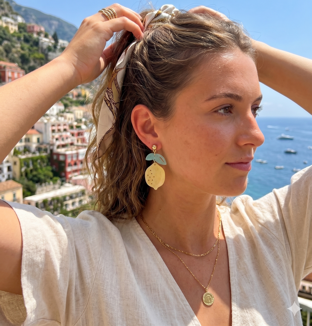 Lemon Drop Pearlescent Acrylic Earrings