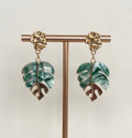 Monstera Leaf Acetate Drop Earrings