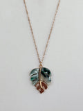 Monstera Leaf Acetate Pendant Necklace