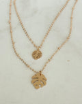Double Monstera Chain Necklace
