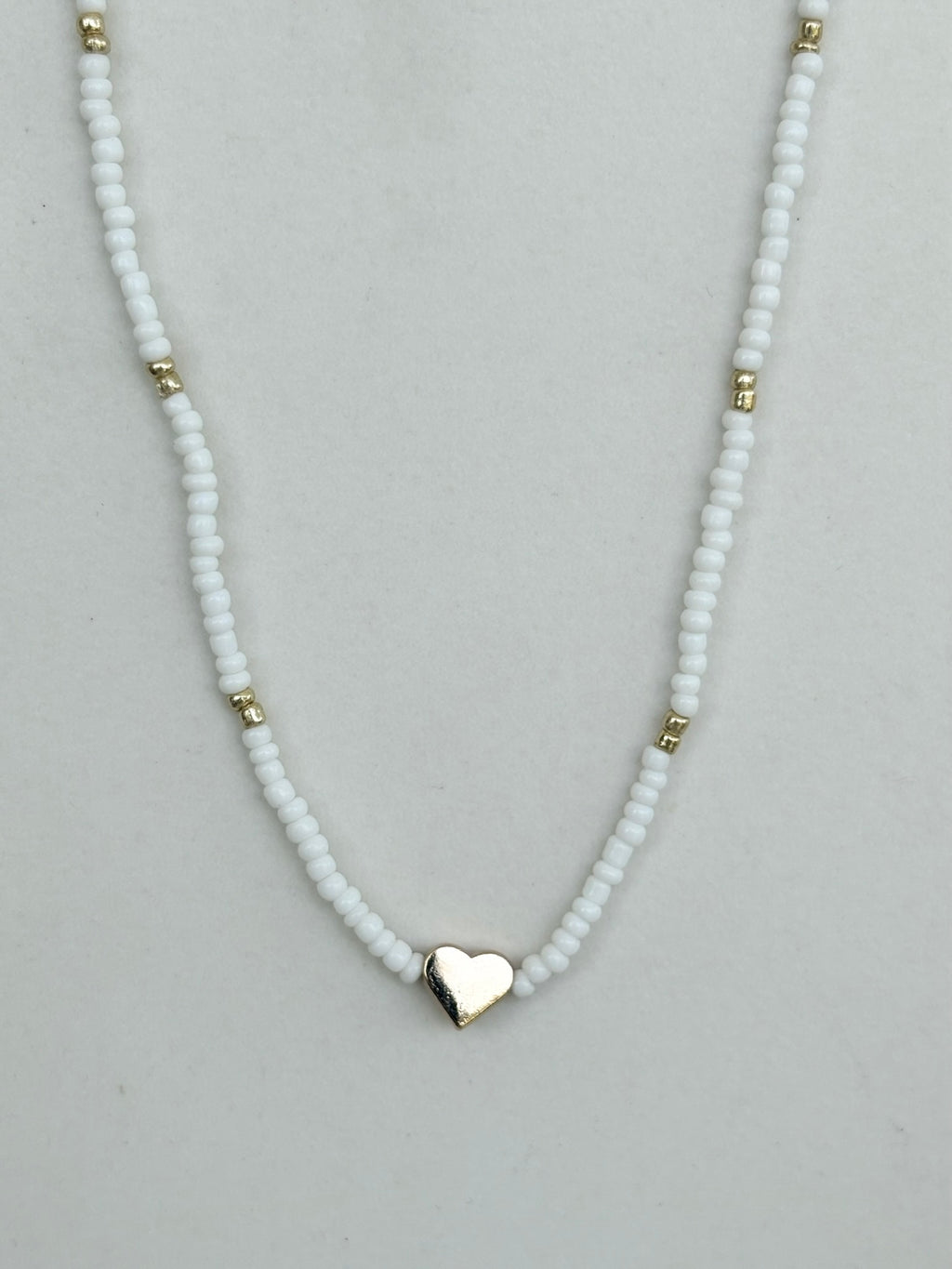 White Heart Necklace & Bracelet Set
