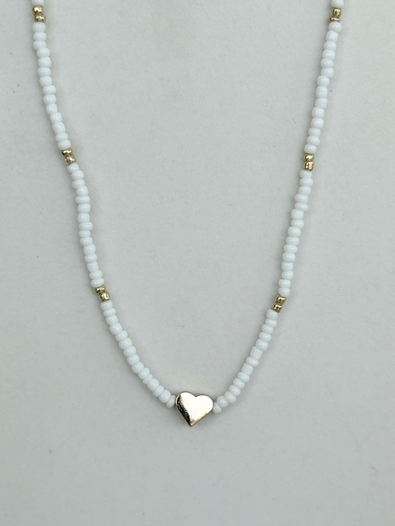 White Heart Necklace & Bracelet Set