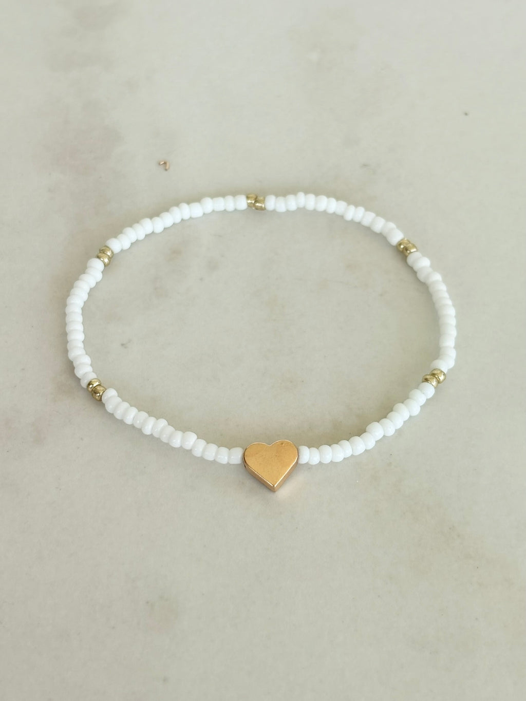 White Heart Necklace & Bracelet Set