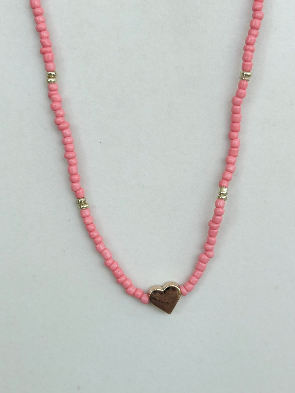 Pink Heart Necklace & Bracelet Set