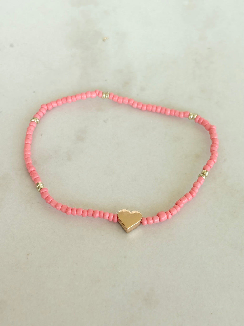 Pink Heart Necklace & Bracelet Set