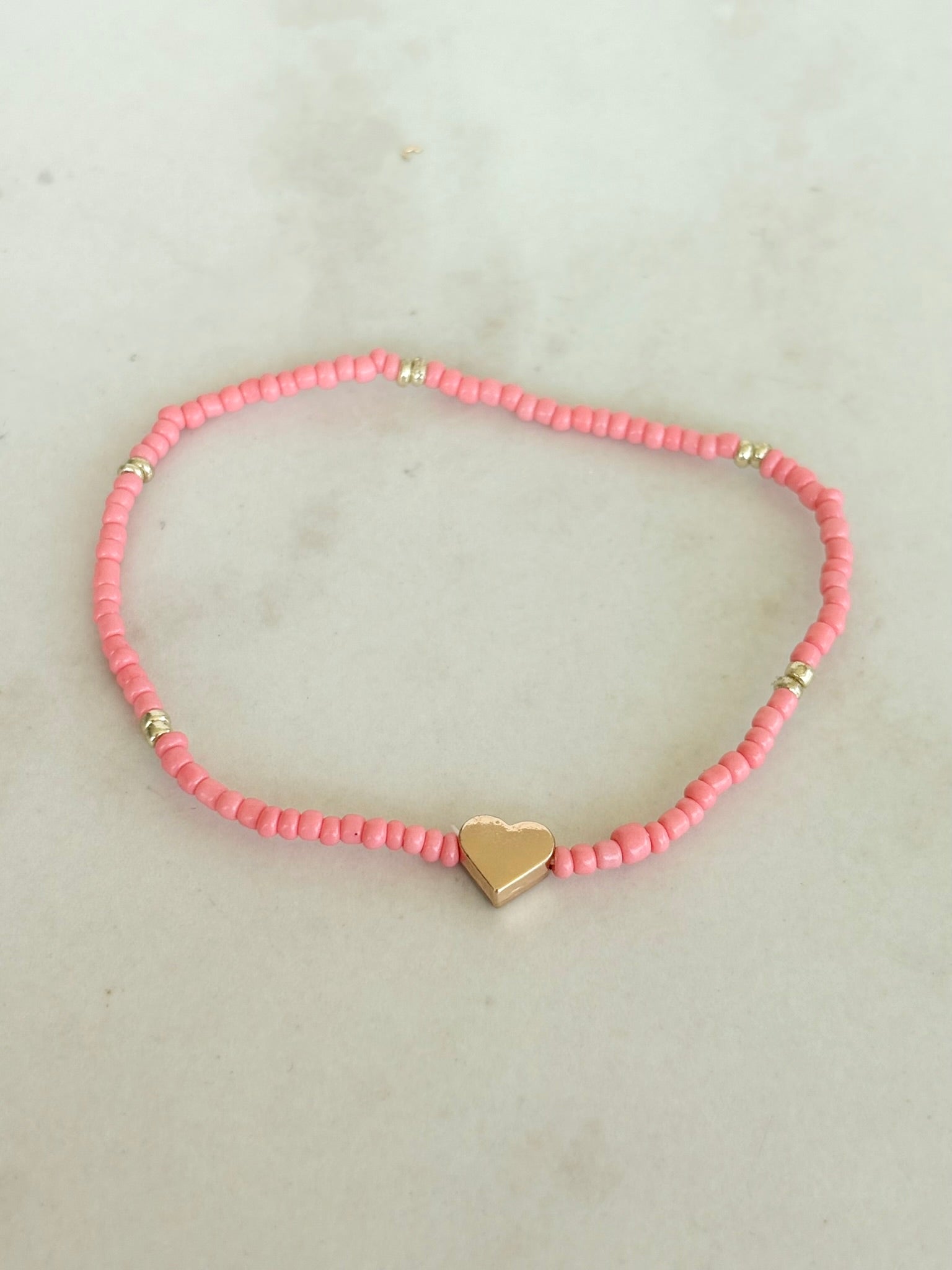 Pink Heart Necklace & Bracelet Set