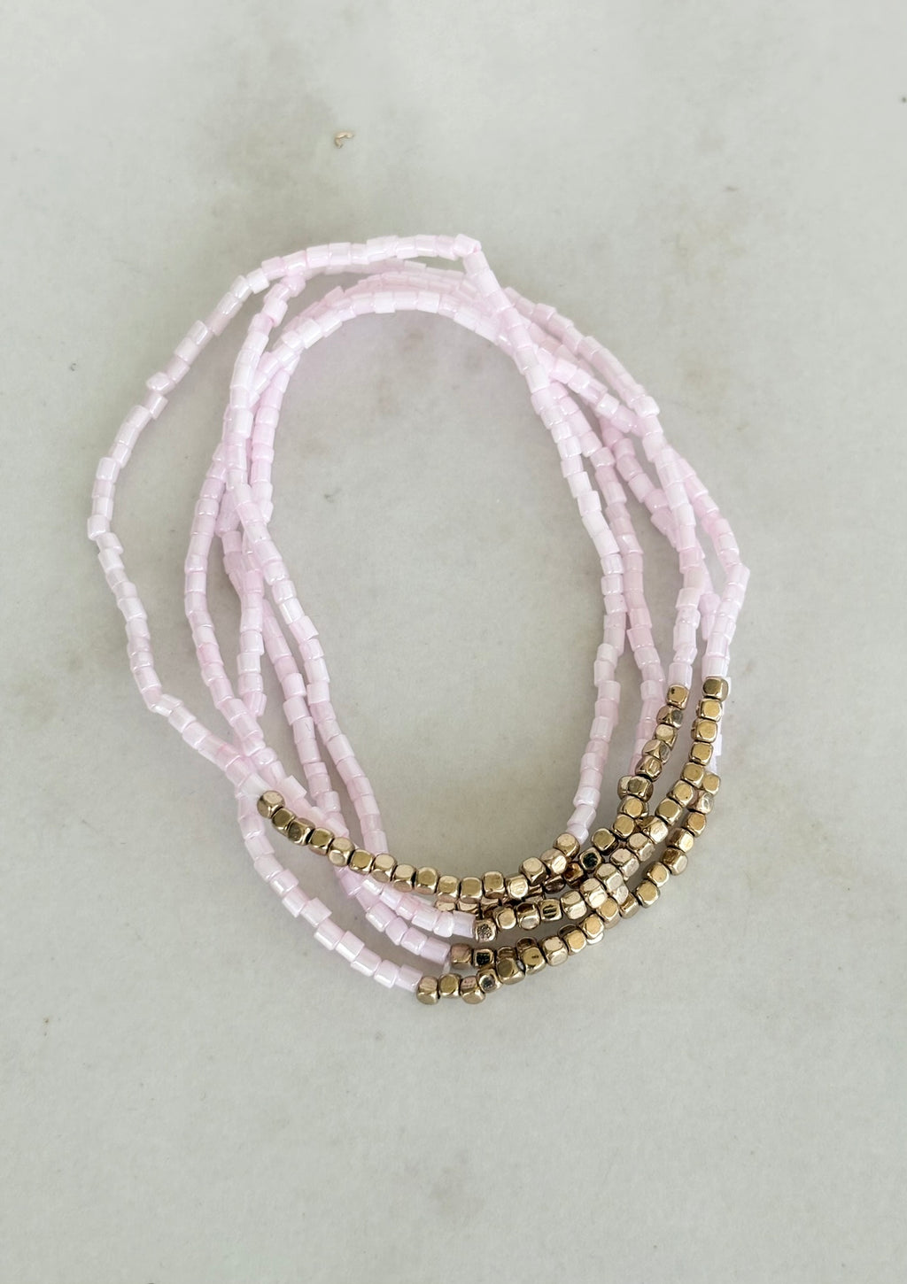Pink & Gold Stretch Bracelet Stack