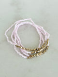 Pink & Gold Stretch Bracelet Stack