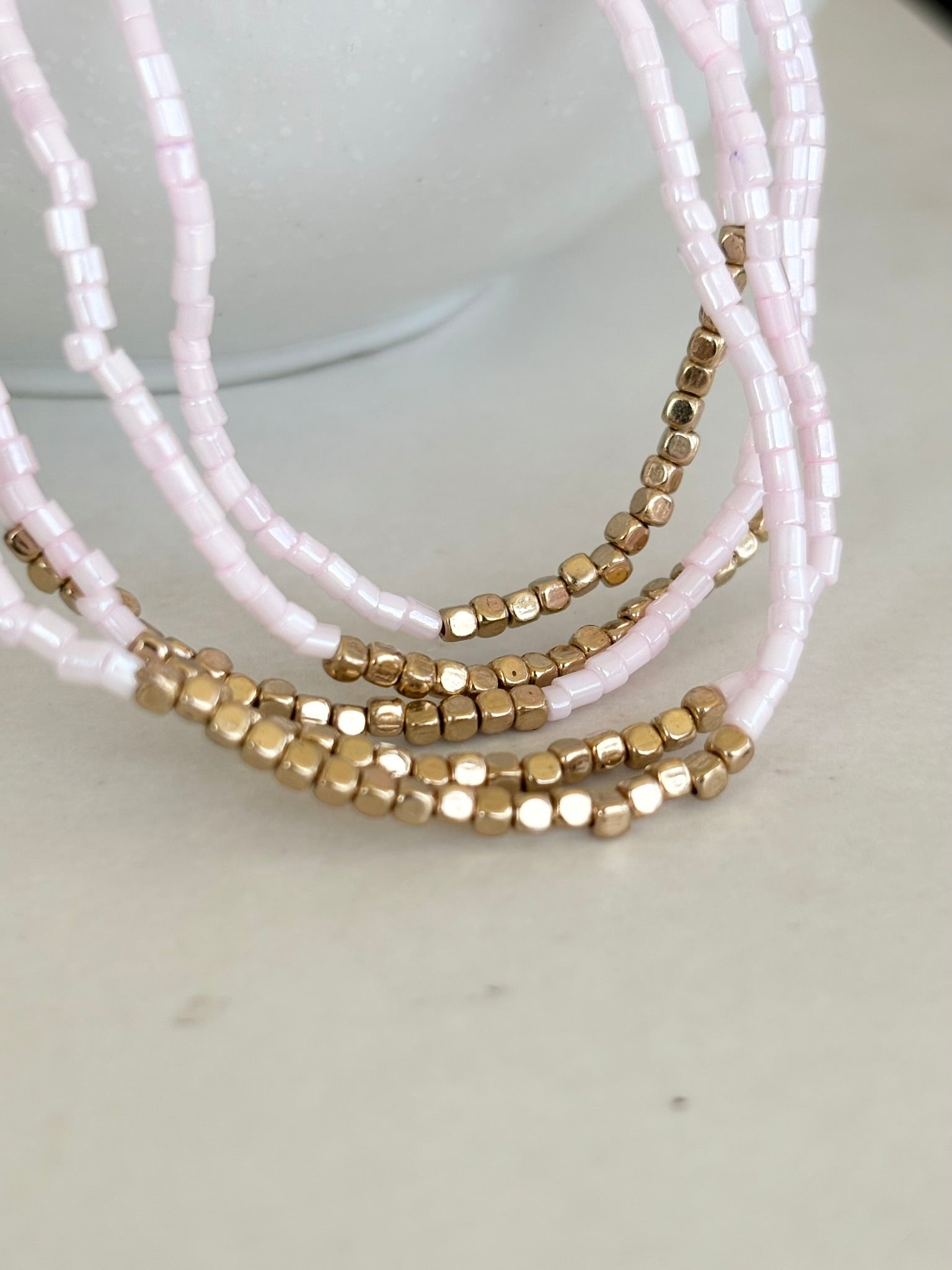 Pink & Gold Stretch Bracelet Stack