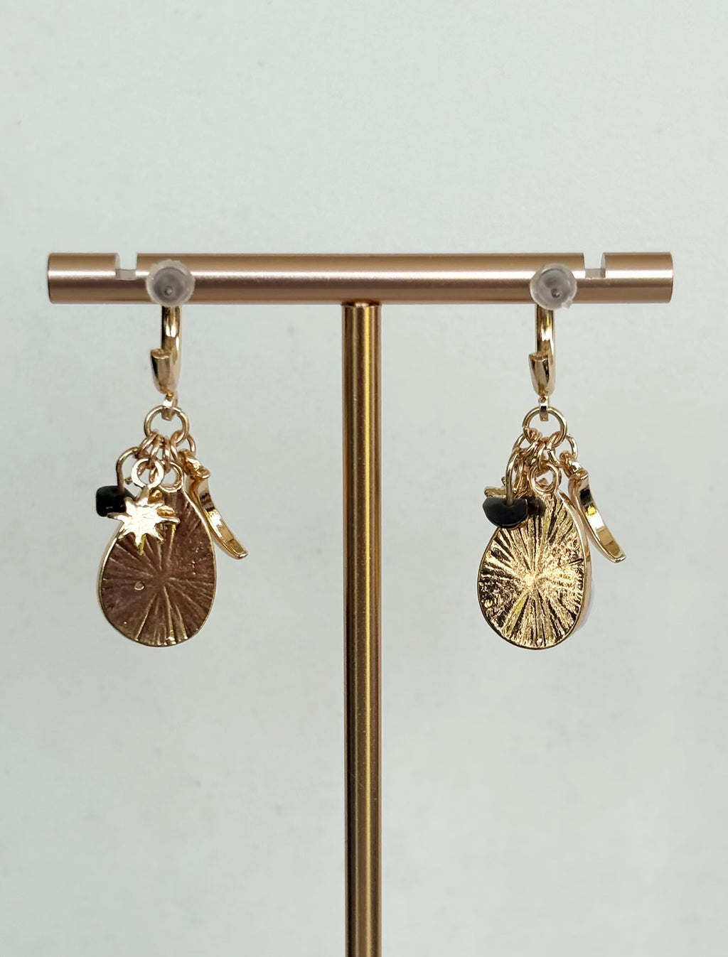 Baroque Pearl & Celestial Charm Hoop Earrings
