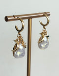 Baroque Pearl & Celestial Charm Hoop Earrings
