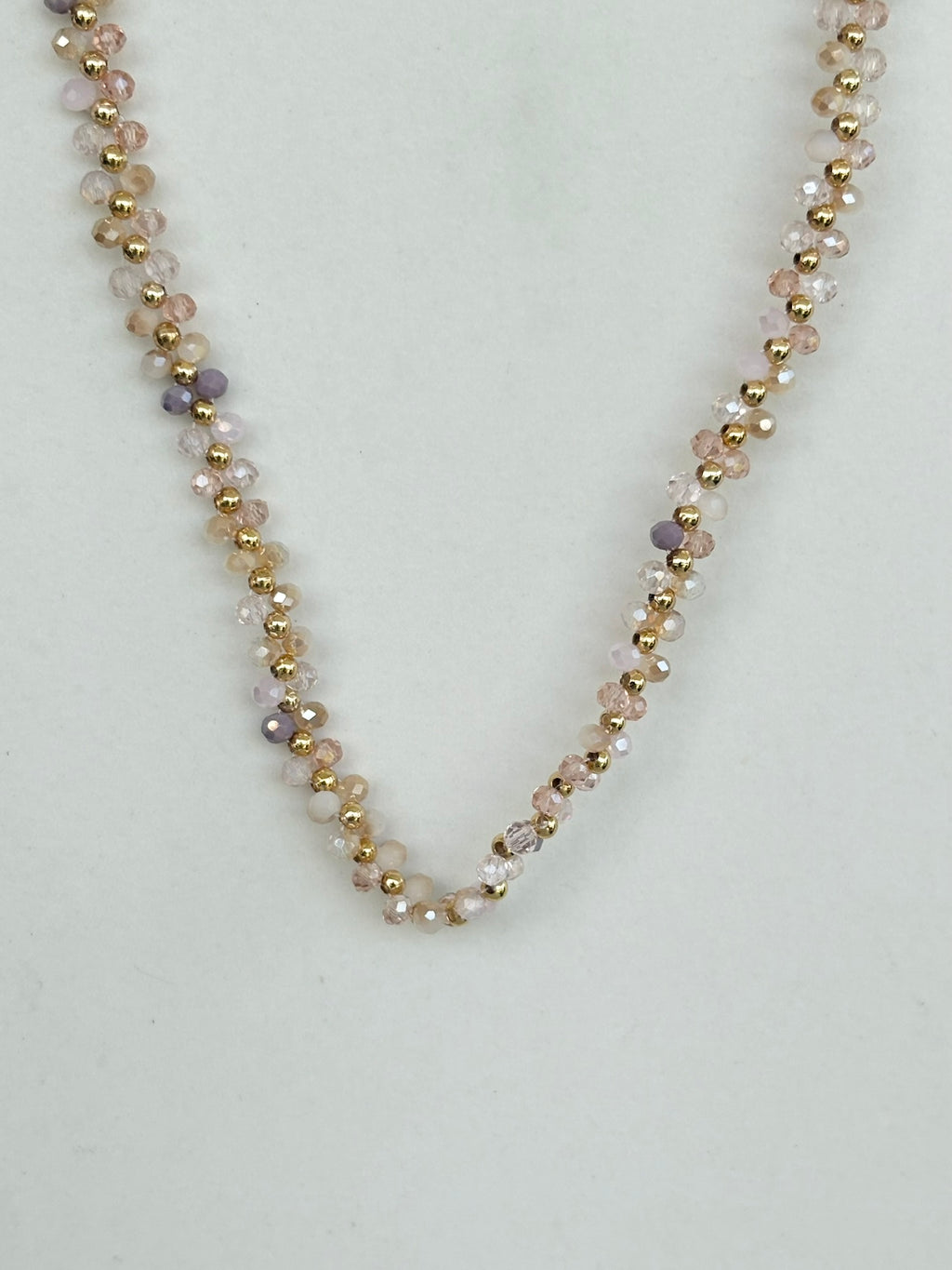 Blush Crystal Woven Cluster Necklace