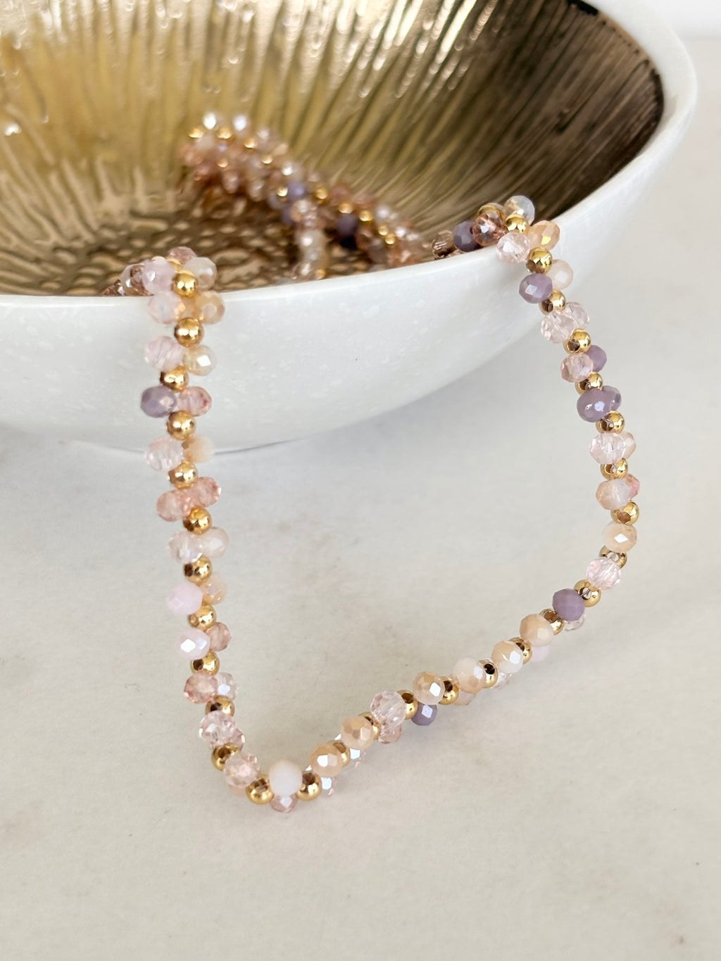 Blush Crystal Woven Cluster Necklace