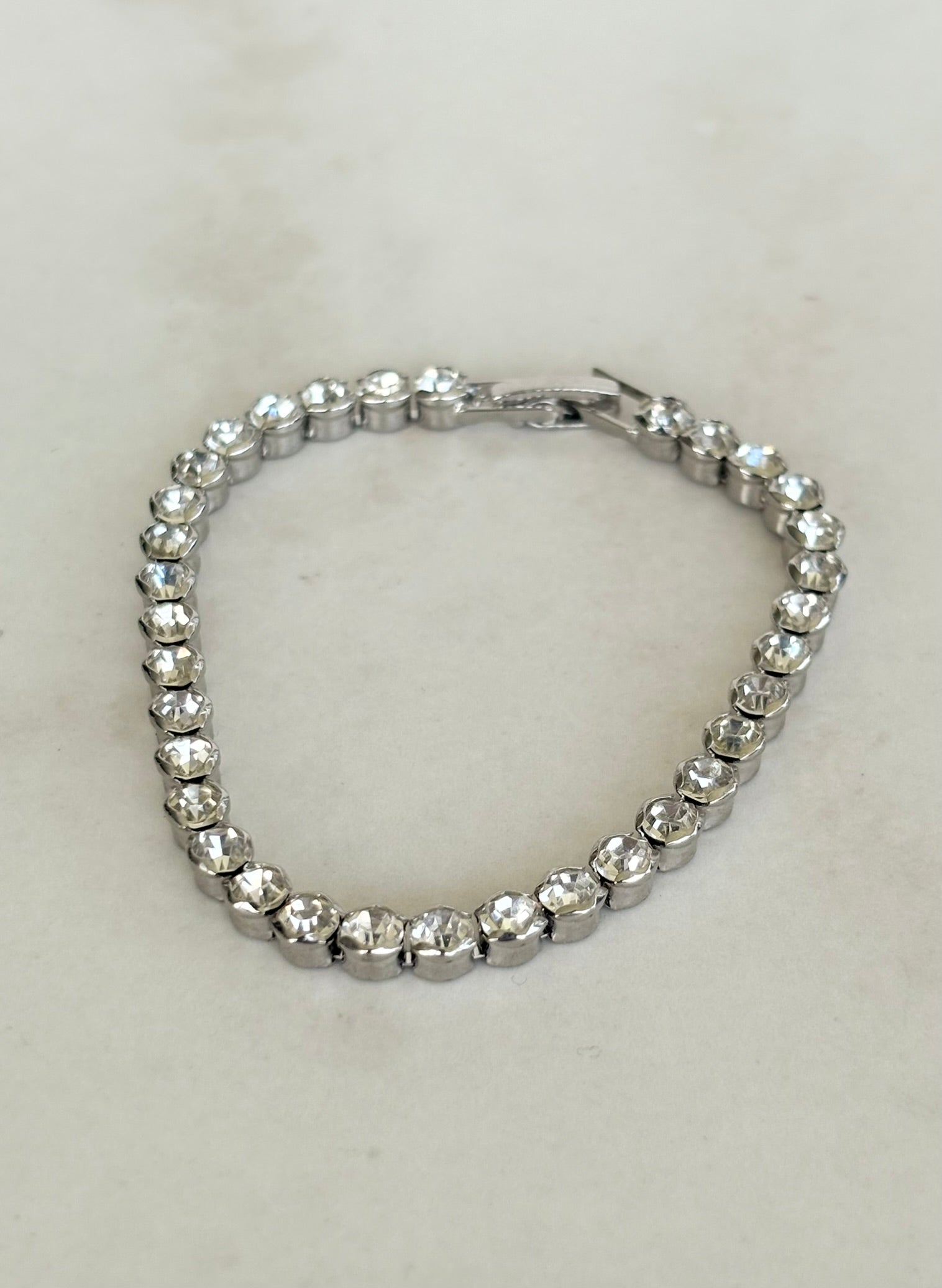 Silver Crystal Tennis Bracelet