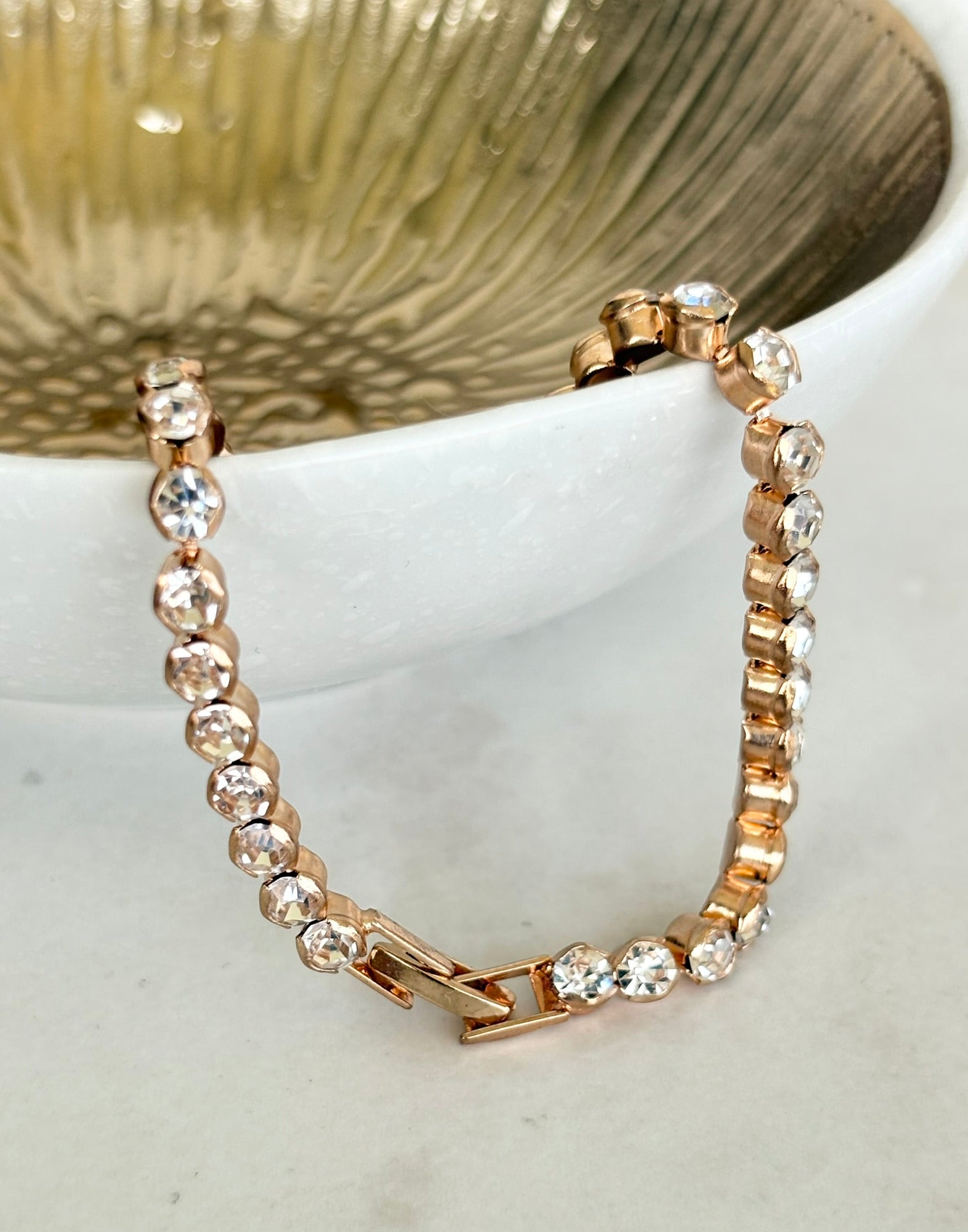 Gold Crystal Tennis Bracelet