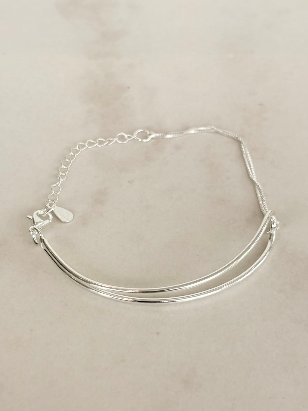 Sterling Silver Loop and Chain Bracelet