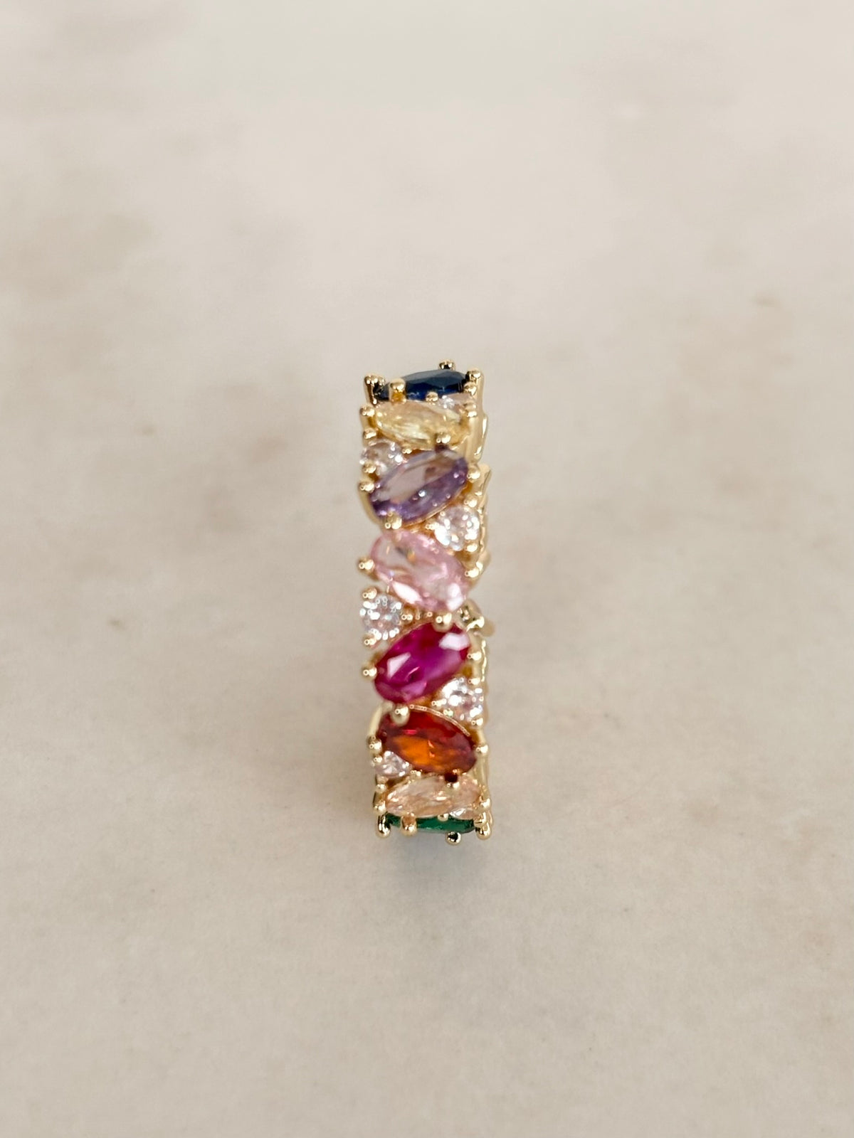 Gold Multicolour CZ Eternity Ring