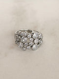 Silver Bubble Cluster CZ Ring