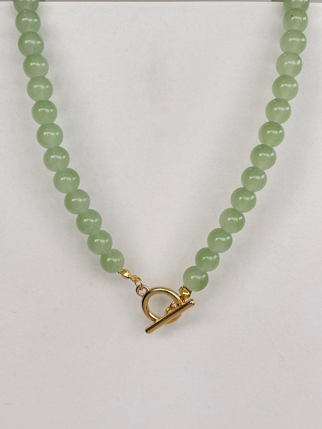 Sage Green Beaded Toggle Necklace