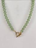 Sage Green Beaded Toggle Necklace