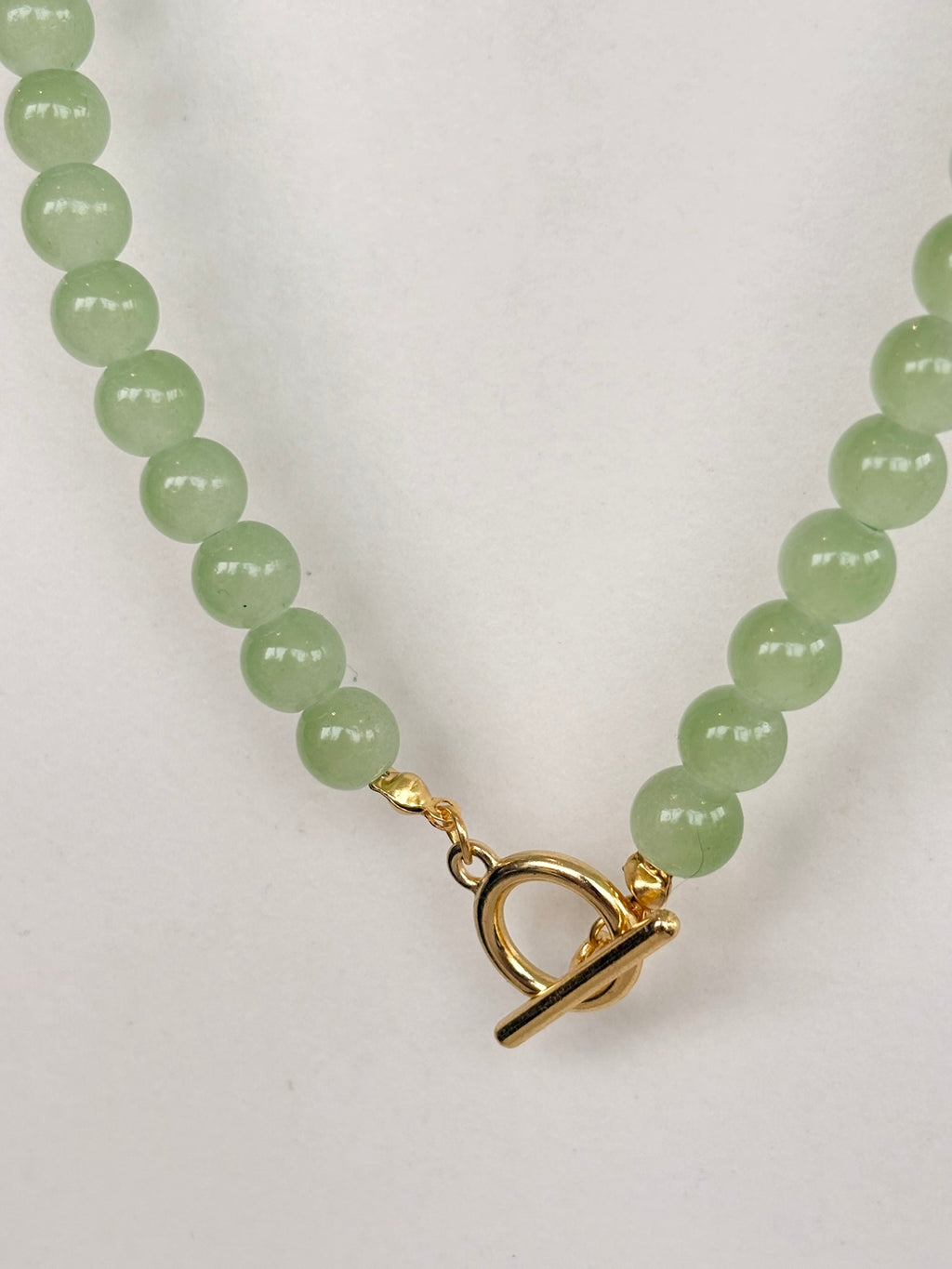Sage Green Beaded Toggle Necklace