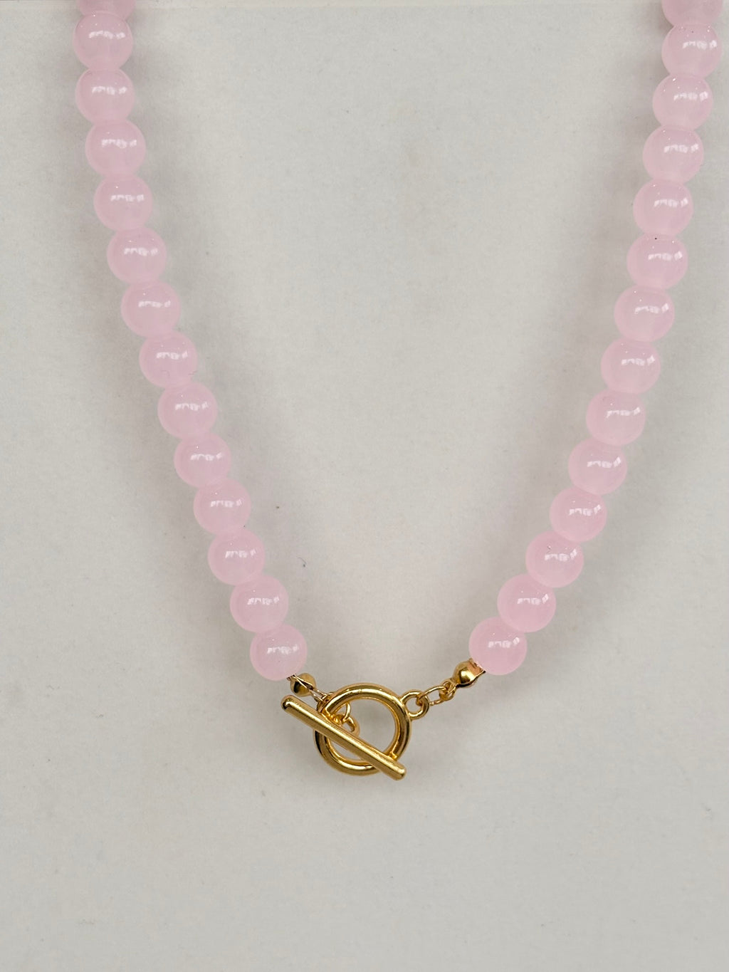 Blush Pink Beaded Toggle Necklace