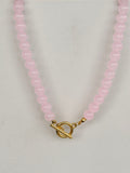 Blush Pink Beaded Toggle Necklace
