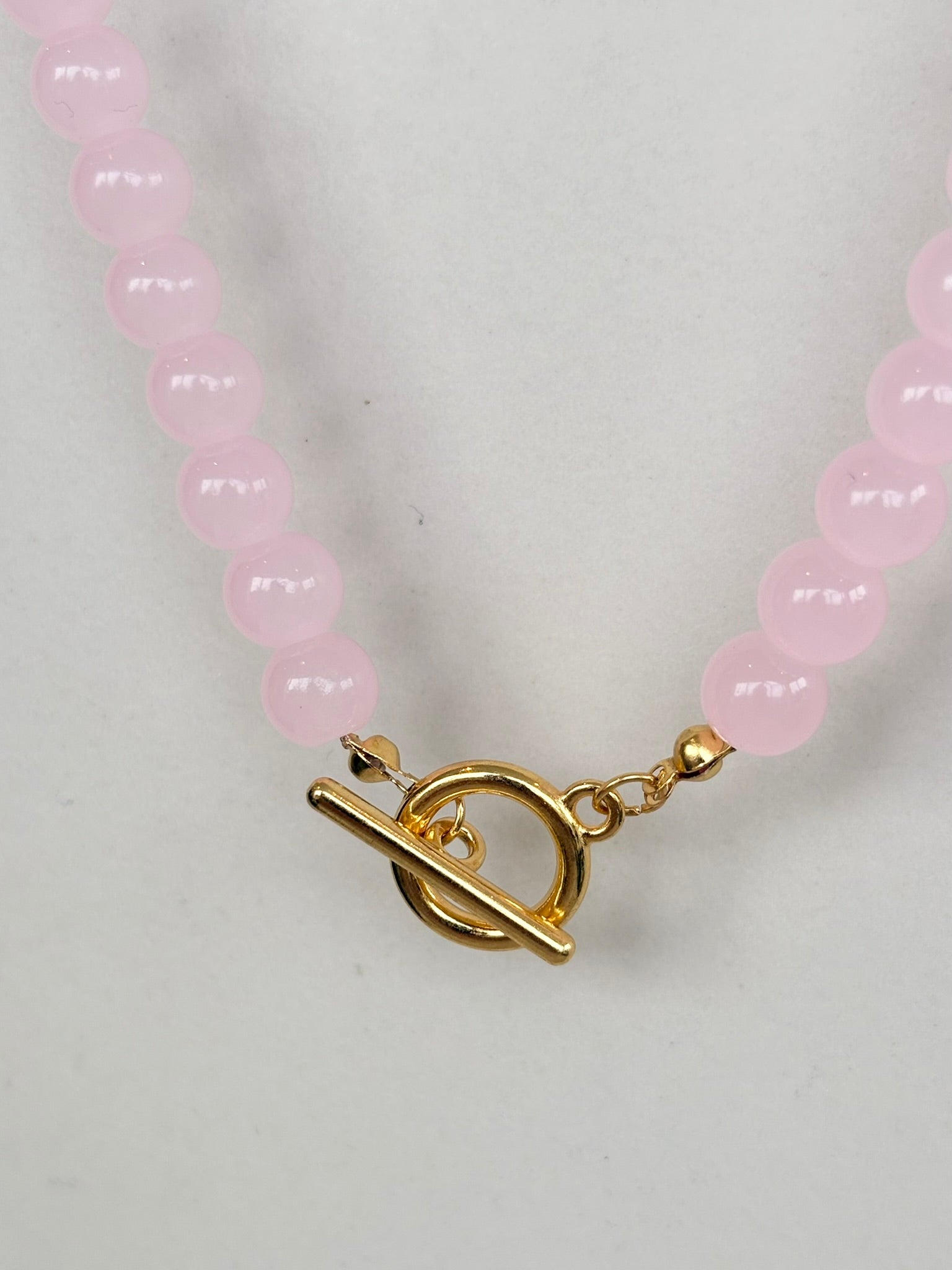 Blush Pink Beaded Toggle Necklace