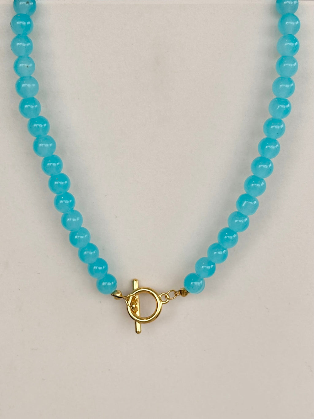 Sky Blue Beaded Toggle Necklace