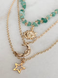 Celestial Sun Moon Star Layered Necklace