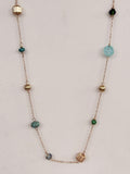 Green and Aqua Mixed Bead Station Necklace