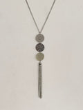 Silver Filigree Disc Tassel Necklace