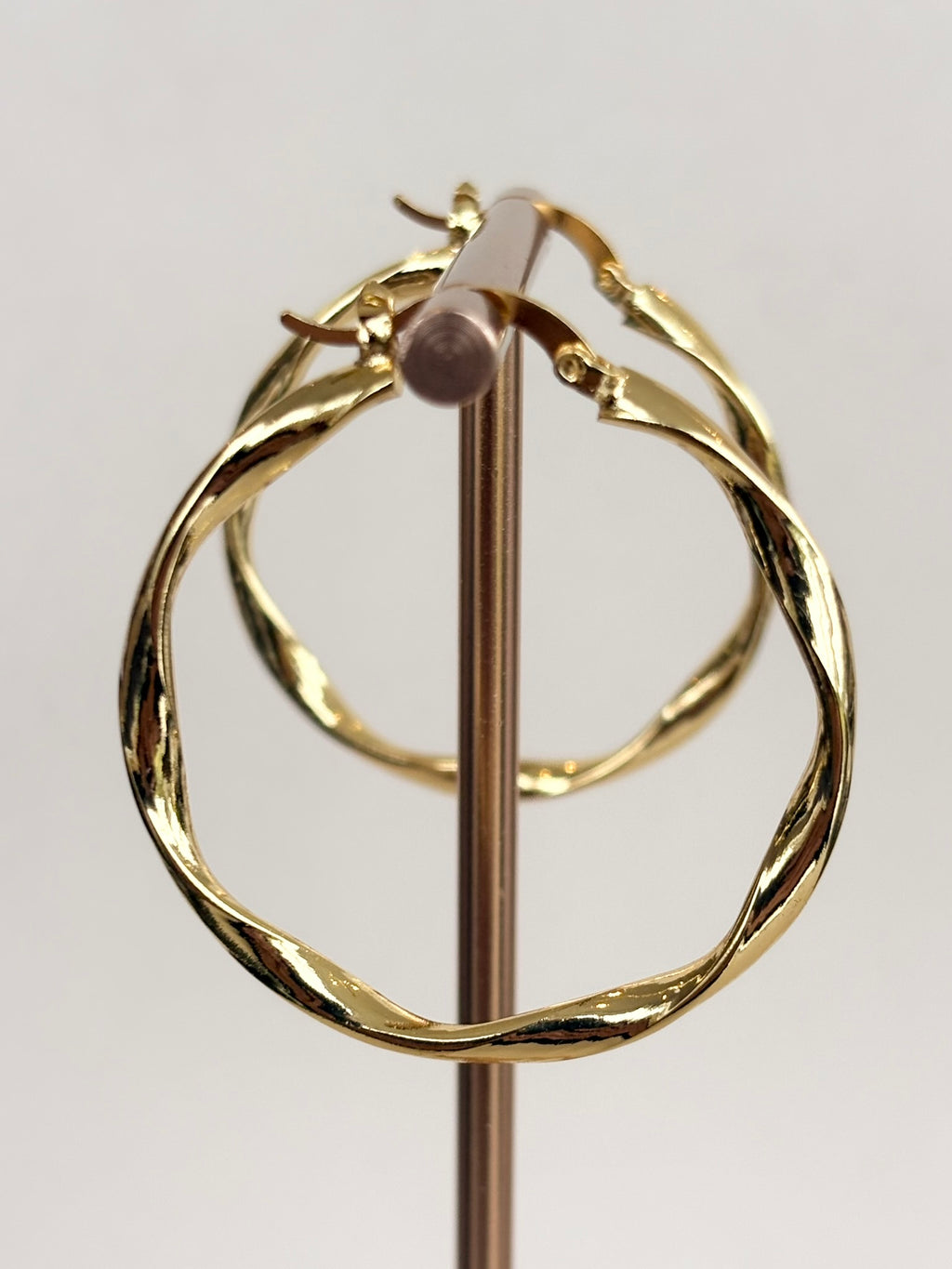 Gold Twisted Wave Hoop Earrings