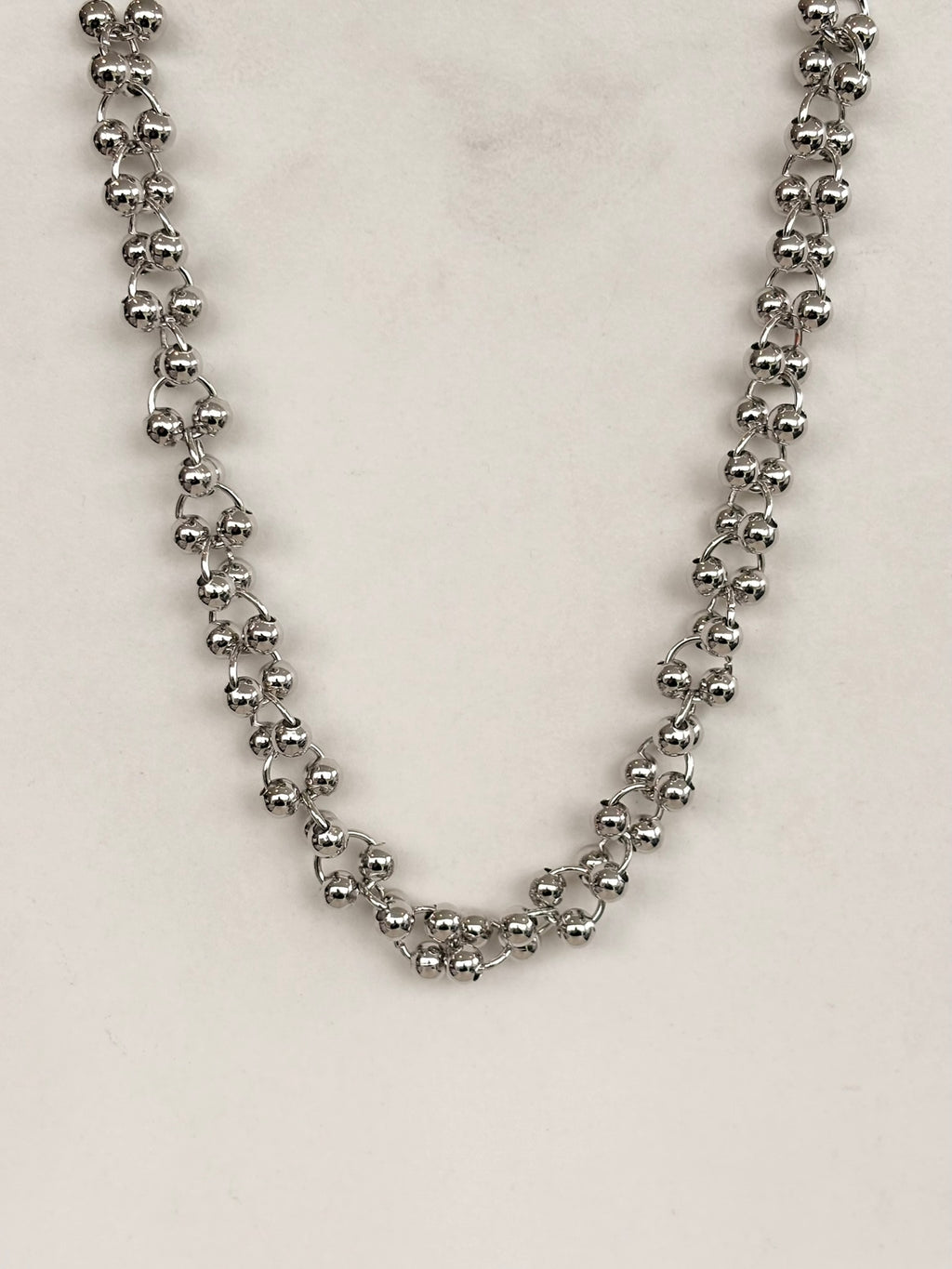 Silver Ball Chain Necklace, Stainless Steel