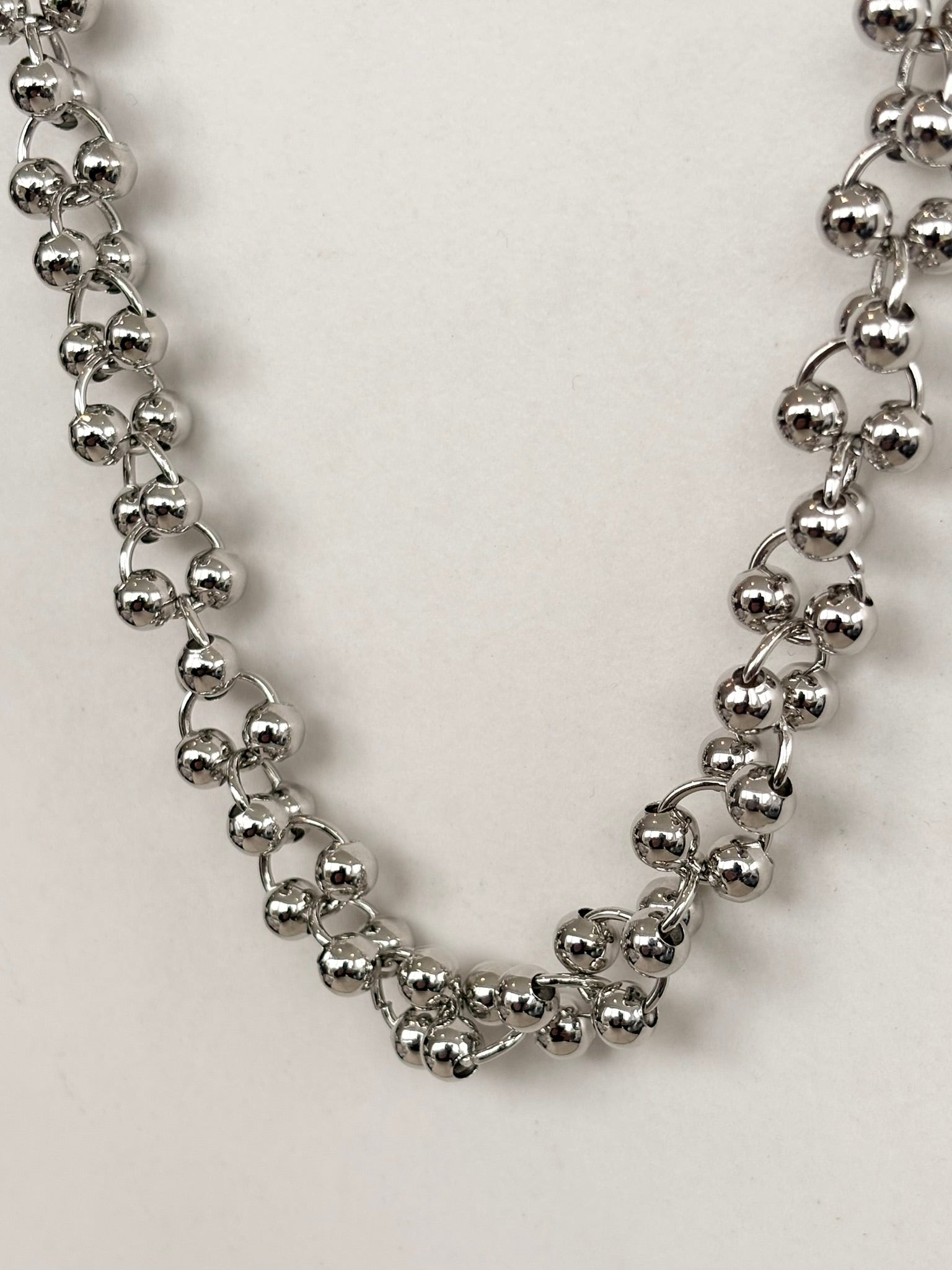 Silver Ball Chain Necklace, Stainless Steel