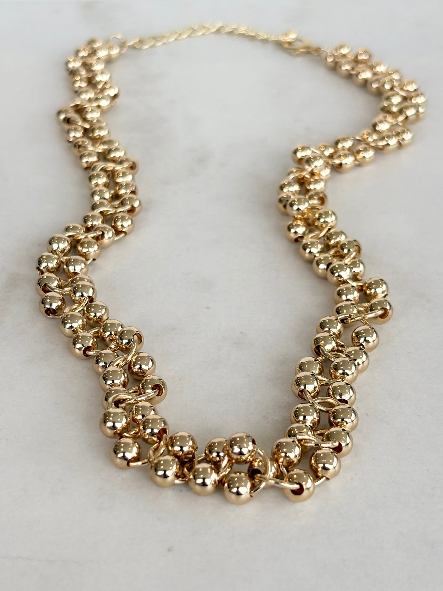 Gold Ball Chain Necklace, KC Gold Plated