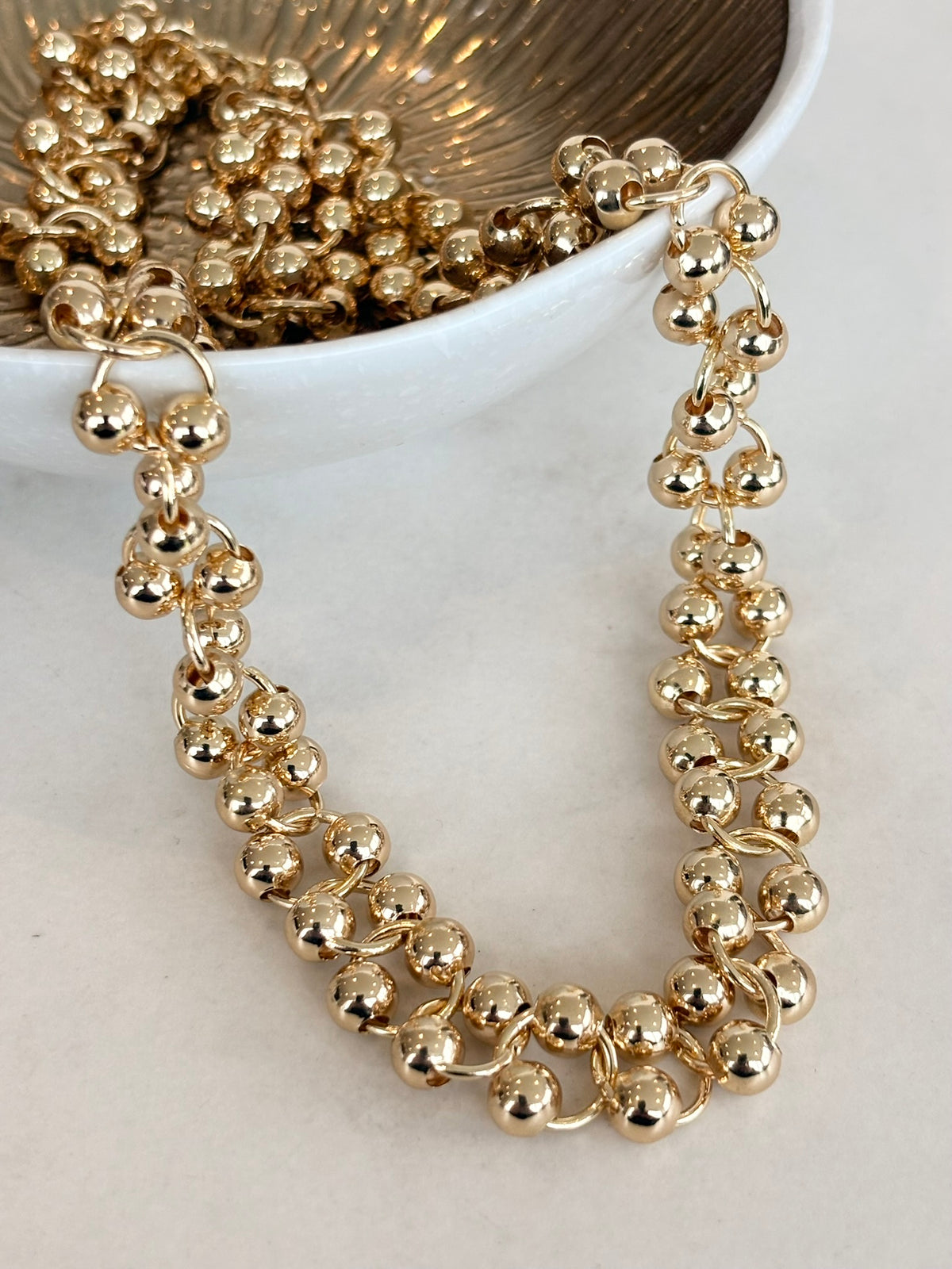 Gold Ball Chain Necklace, KC Gold Plated