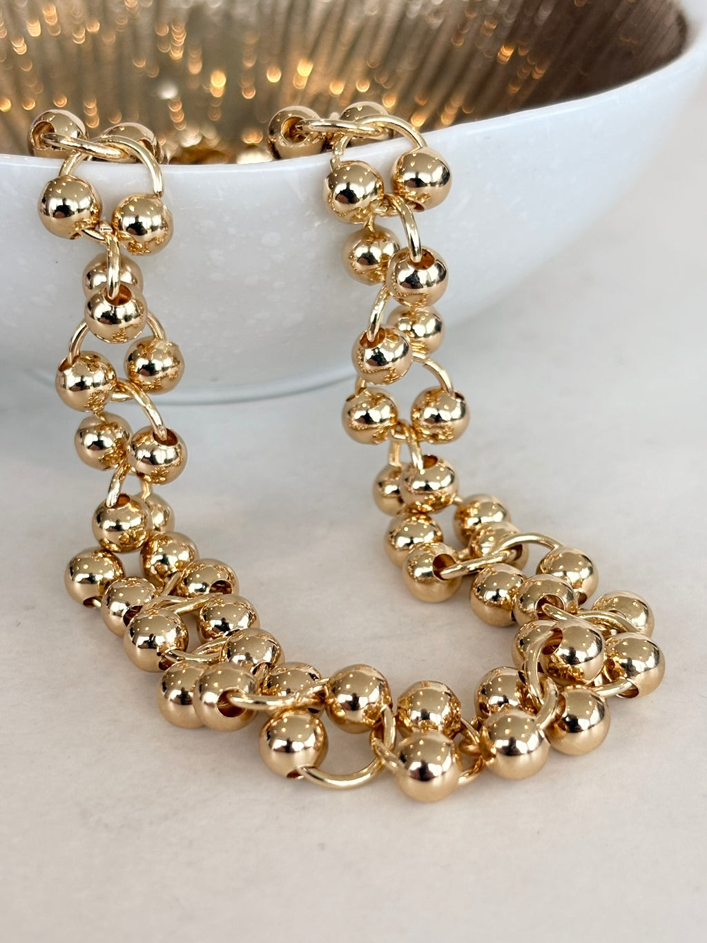 Gold Ball Chain Necklace, KC Gold Plated