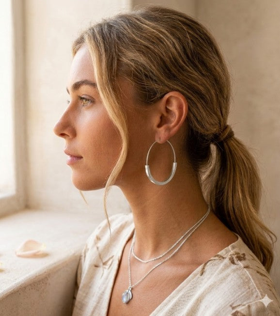 Silver Minimalist Hoop Earrings