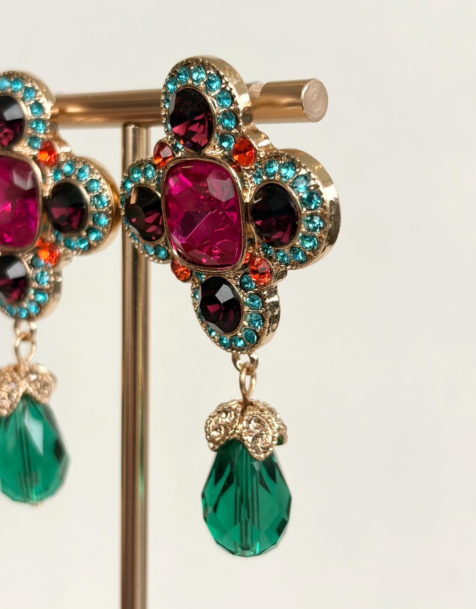 Jewelled Crystal Statement Drop Earrings