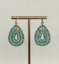 Sea Green Beaded Teardrop Earrings