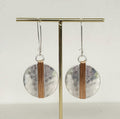 Silver Disc Earrings with Gold Sculptural Detail