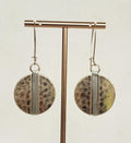 Gold Disc Earrings with Silver Sculptural Detail