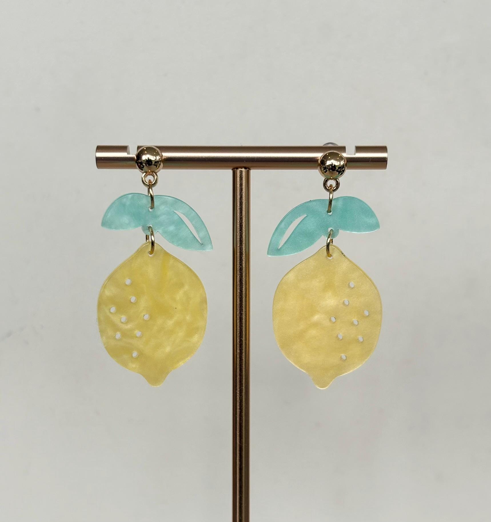 Lemon Drop Pearlescent Acrylic Earrings