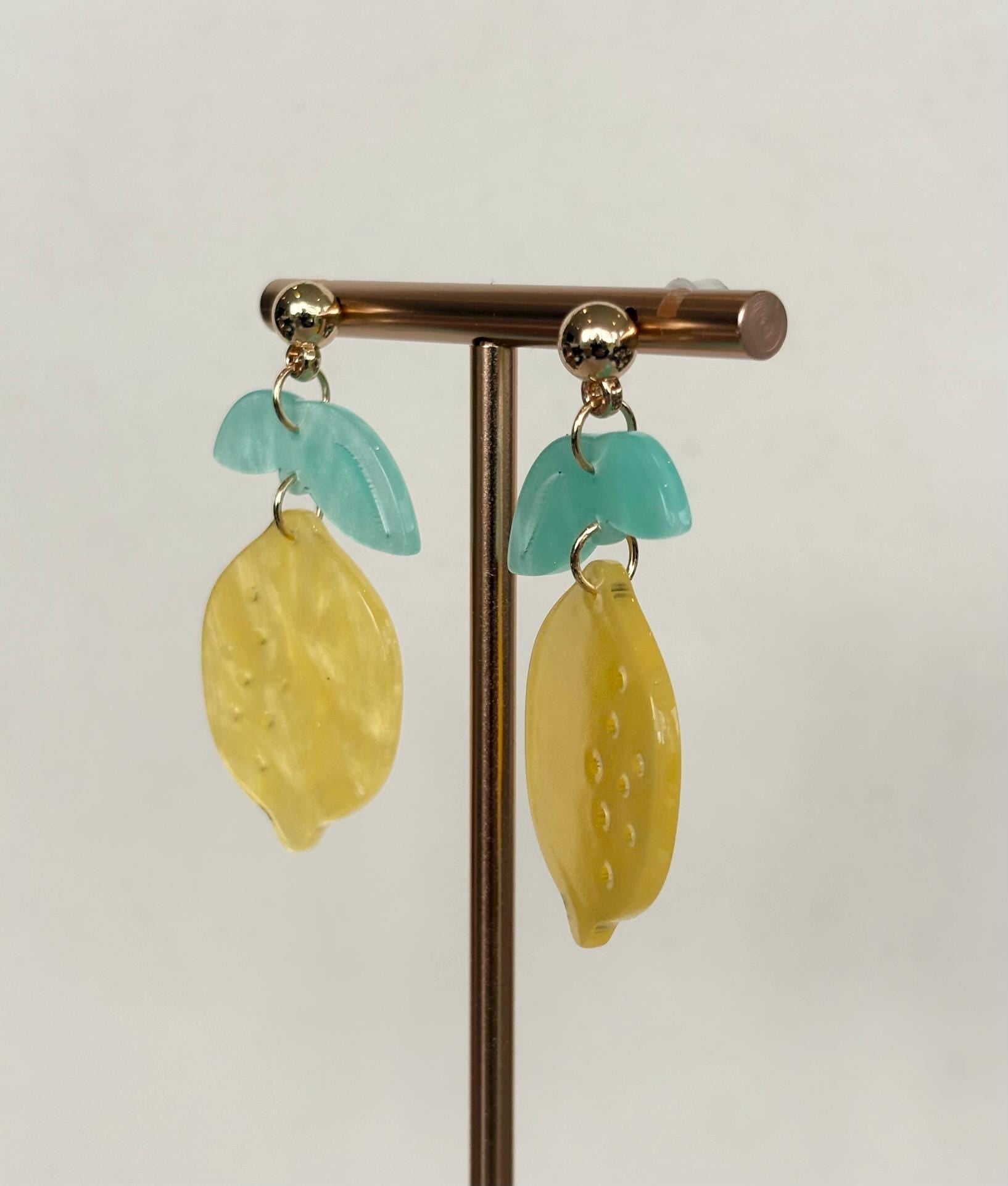 Lemon Drop Pearlescent Acrylic Earrings