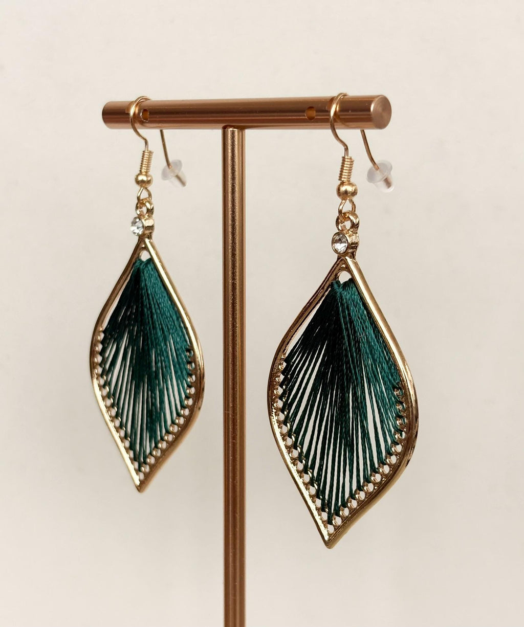 Emerald Silk Petal Earrings
