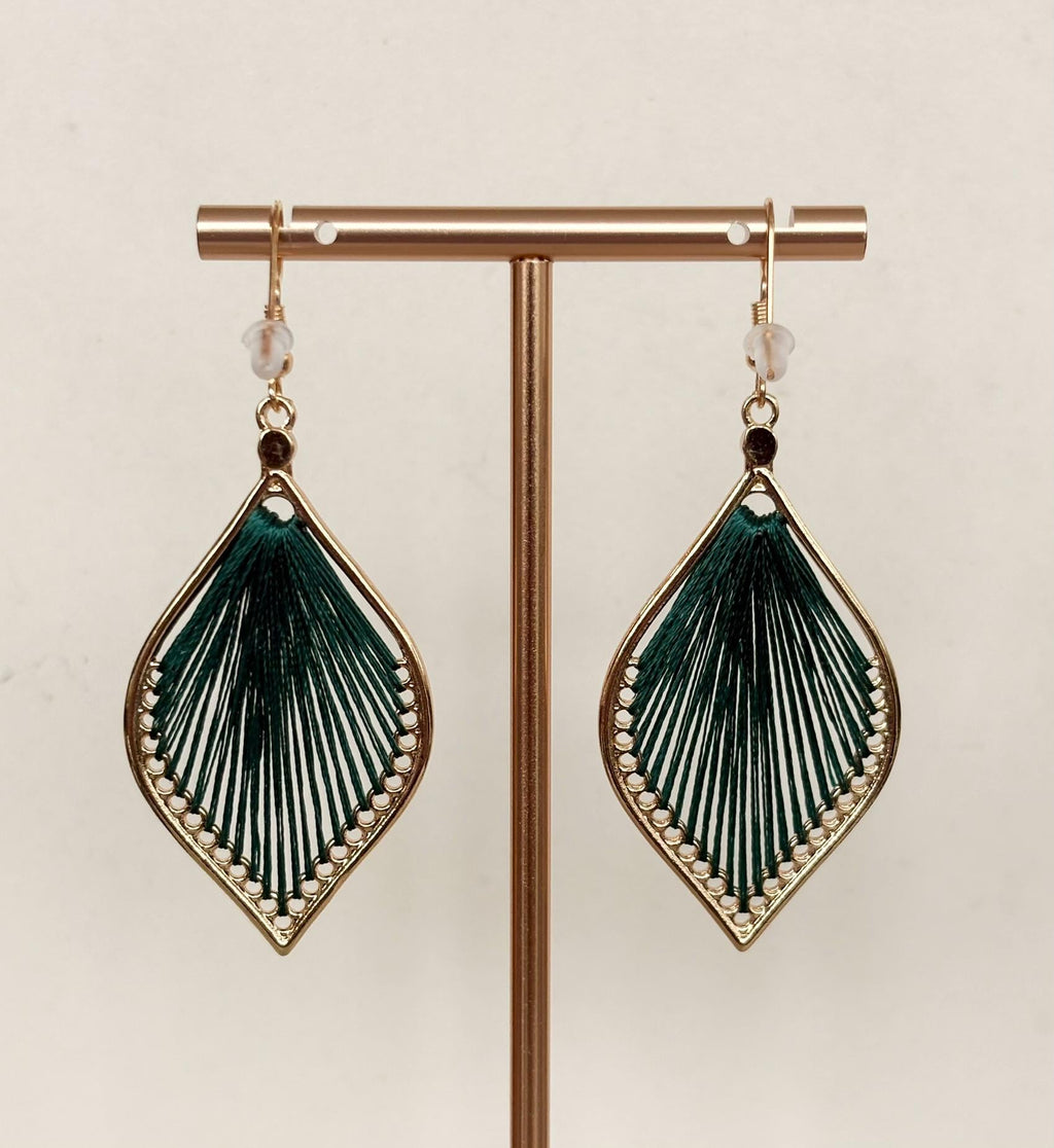 Emerald Silk Petal Earrings
