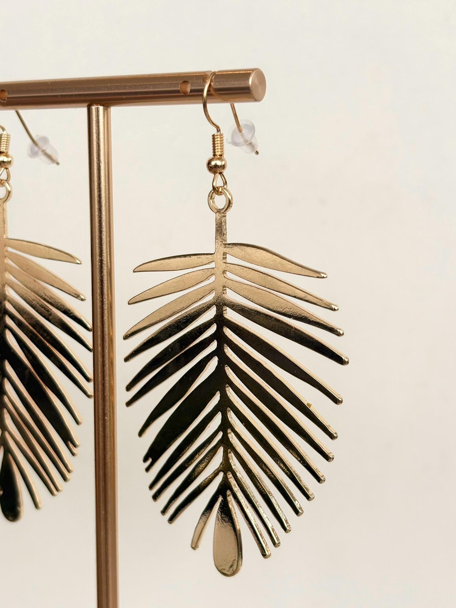 Gold Palm Leaf Earrings